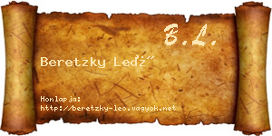 Beretzky Leó névjegykártya